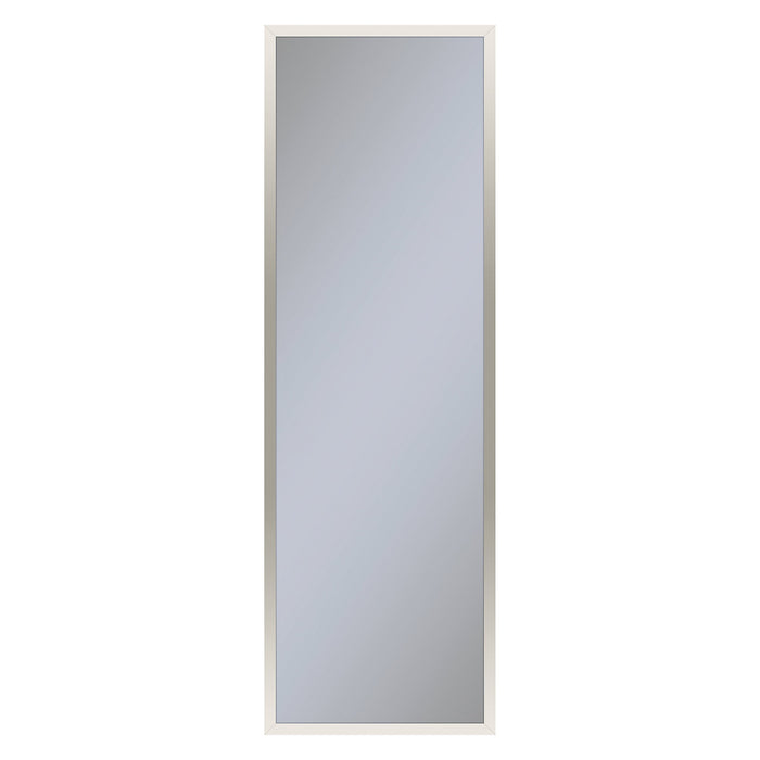 Profiles 15-1/4" x 48" x 4" framed cabinet in polished nickel with electrical outlet, USB charging ports, magnetic storage strip and left hinge