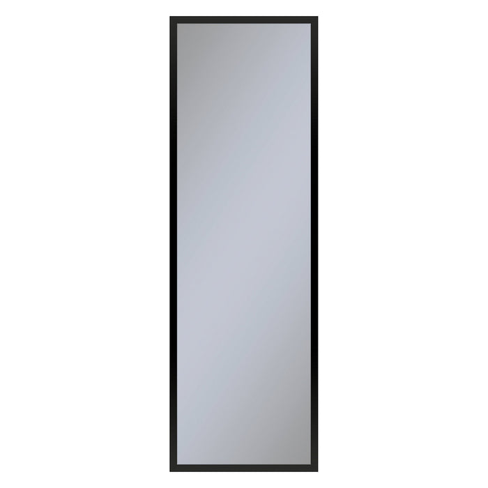 Profiles 15-1/4" x 48" x 4" framed cabinet in matte black with electrical outlet, USB charging ports, magnetic storage strip and left hinge