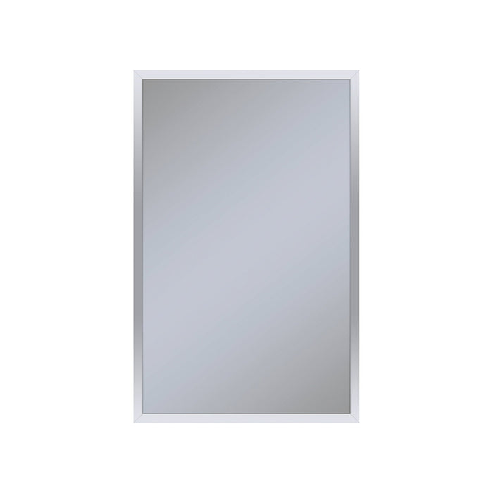 Profiles 19-1/4" x 30" x 4" framed cabinet in chrome with electrical outlet, USB charging ports, magnetic storage strip and left hinge