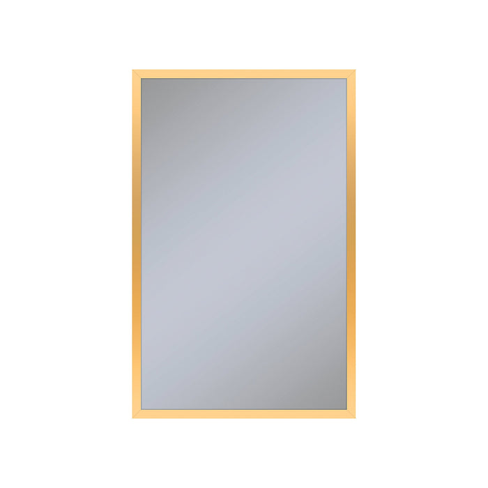 Profiles 19-1/4" x 30" x 4" framed cabinet in matte gold with electrical outlet, USB charging ports, magnetic storage strip and right hinge