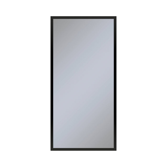 Profiles 19-1/4" x 39-3/8" x 4" framed cabinet in matte black with electrical outlet, USB charging ports, magnetic storage strip and left hinge