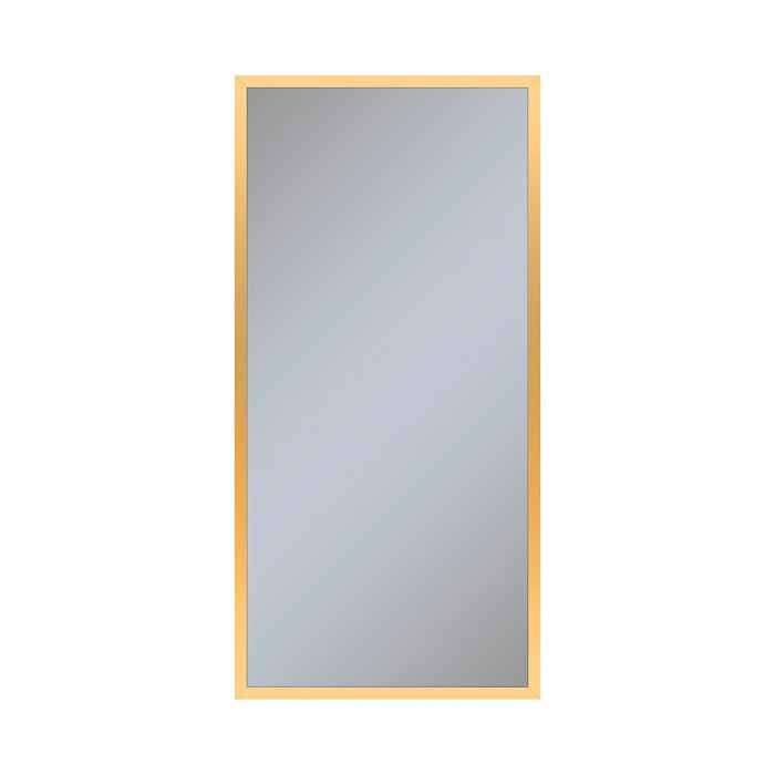 Profiles 19-1/4" x 39-3/8" x 4" framed cabinet in matte gold with electrical outlet, USB charging ports, magnetic storage strip and right hinge