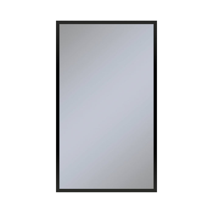 Profiles 23-1/4" x 39-3/8" x 4" framed cabinet in matte black with electrical outlet, USB charging ports, magnetic storage strip and right hinge