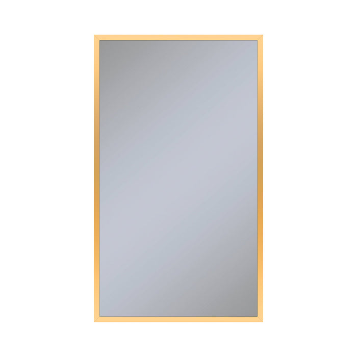 Profiles 23-1/4" x 39-3/8" x 6" framed cabinet in matte gold with electrical outlet, USB charging ports, magnetic storage strip and left hinge