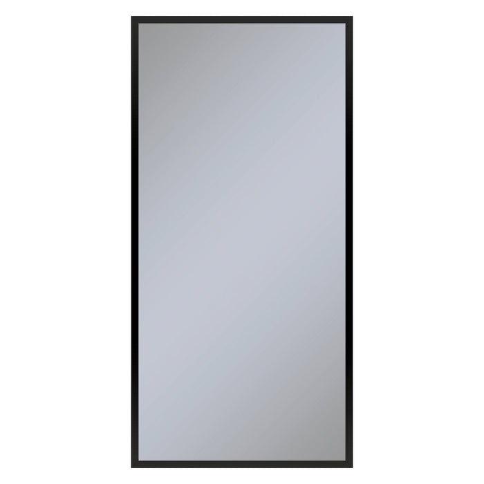 Profiles 23-1/4" x 48" x 4" framed cabinet in matte black with electrical outlet, USB charging ports, magnetic storage strip and left hinge