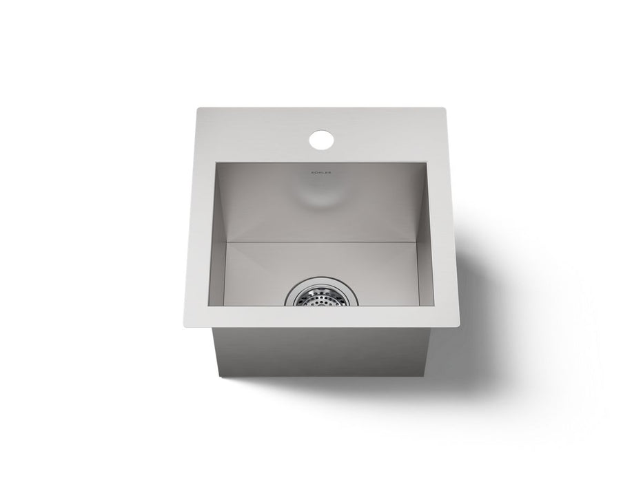 KOHLER K-RH20908-1 Lyric 15" Top-/under-mount Single-bowl Bar Sink - angled product view