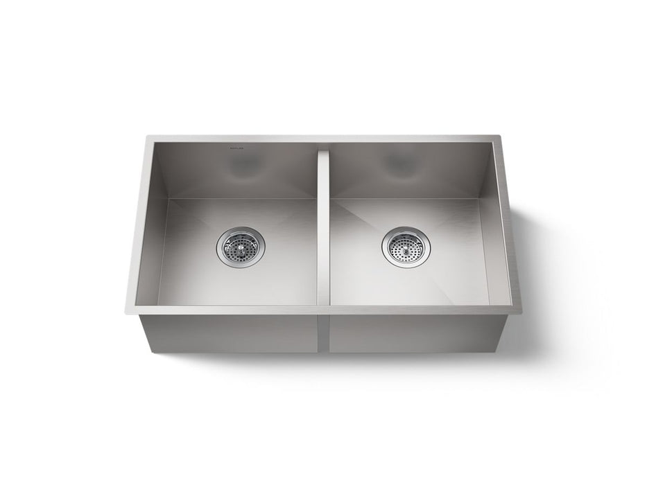KOHLER K-RH20909 Lyric 32" Undermount Double-bowl Kitchen Sink - angled product view
