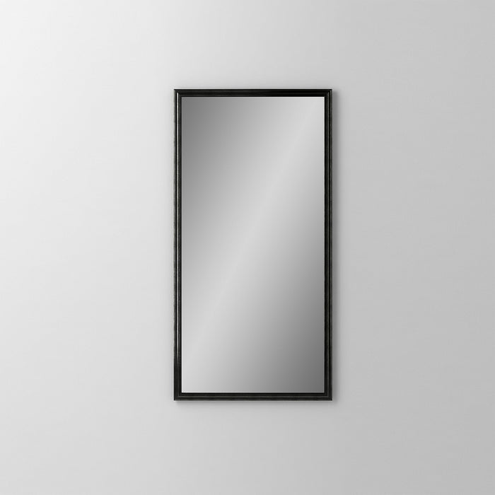 Main Line 19-1/4" x 39-3/8" x 4" rosemont framed cabinet in classic gray interior and brushed black finish with reversible hinge (non-handed)