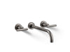 KOHLER Purist Wall-mount bathroom sink faucet trim with Lever handles, 1.2 gpm