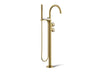 KOHLER Components Floor-mount bath filler trim with industrial handles and handshower