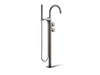 KOHLER Components Floor-mount bath filler trim with industrial handles and handshower