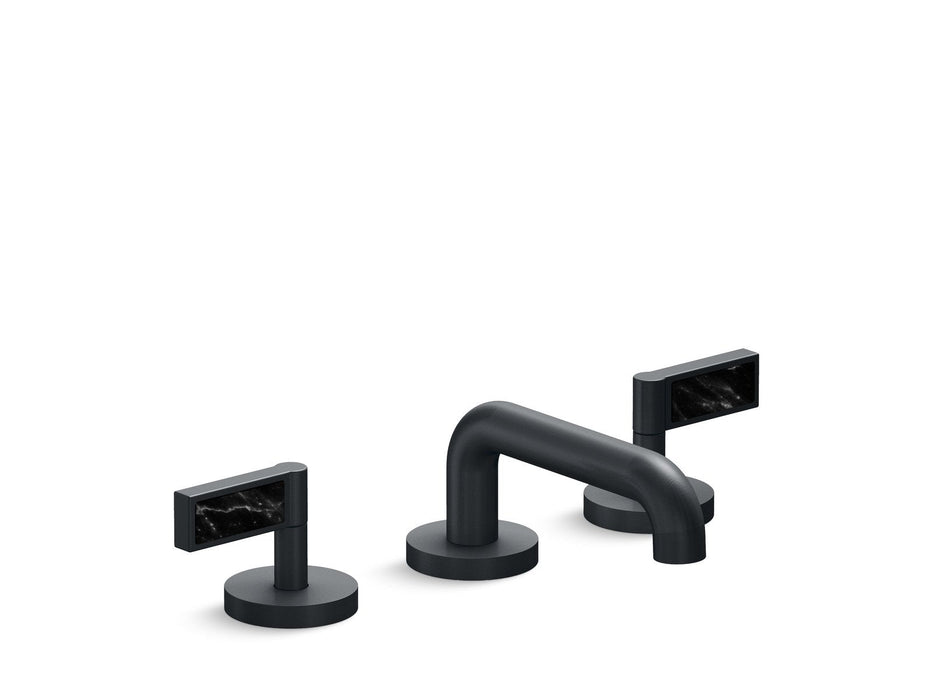 Kallista P24491-NM-CP One Decorative Sink Faucet, Low Spout, Nero Marquina Handles