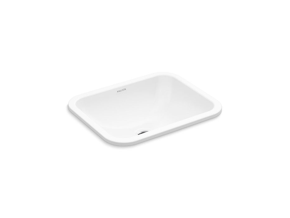 Kallista P74233-WO-0 Perfect Under-mount Sink, Soft Rectangle with Overflow
