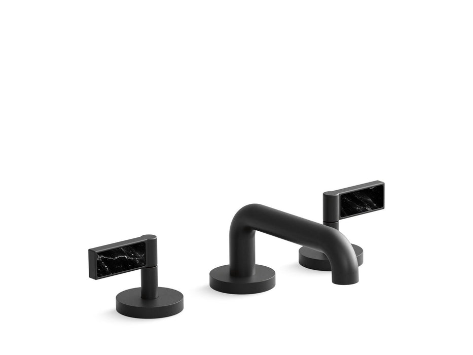 Kallista P24491-NM-CP One Decorative Sink Faucet, Low Spout, Nero Marquina Handles