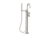 KOHLER K-T77984-9 Components Floor-mount bath filler trim with industrial handles and handshower