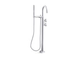 KOHLER K-T77984-9 Components Floor-mount bath filler trim with industrial handles and handshower