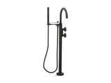 KOHLER K-T77984-9 Components Floor-mount bath filler trim with industrial handles and handshower