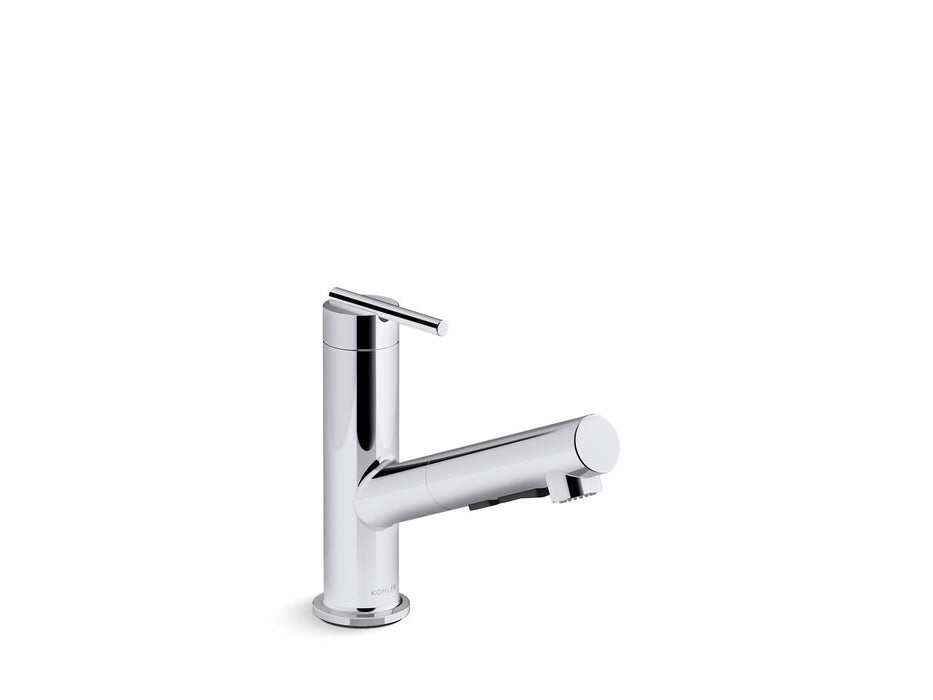 KOHLER K-22976 Crue Pull-out kitchen sink faucet with three-function sprayhead