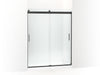 KOHLER K-706009-L Levity Sliding shower door, 74" H x 56-5/8 - 59-5/8" W, with 1/4" thick Crystal Clear glass