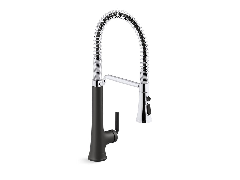 KOHLER K-23765 Tone Semi-professional pull-down kitchen sink faucet with three-function sprayhead