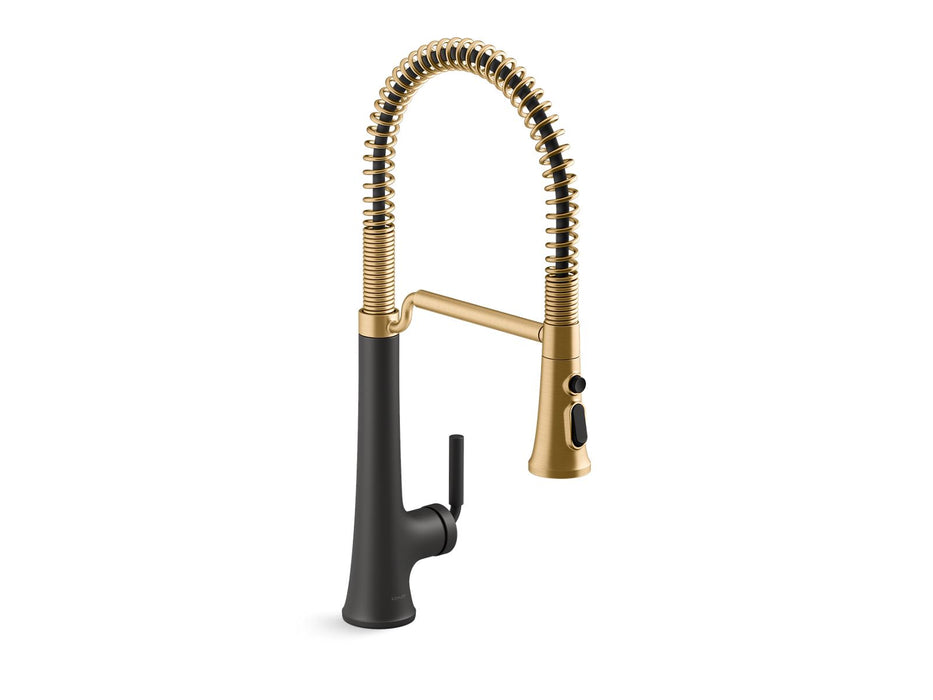 KOHLER K-23765 Tone Semi-professional pull-down kitchen sink faucet with three-function sprayhead