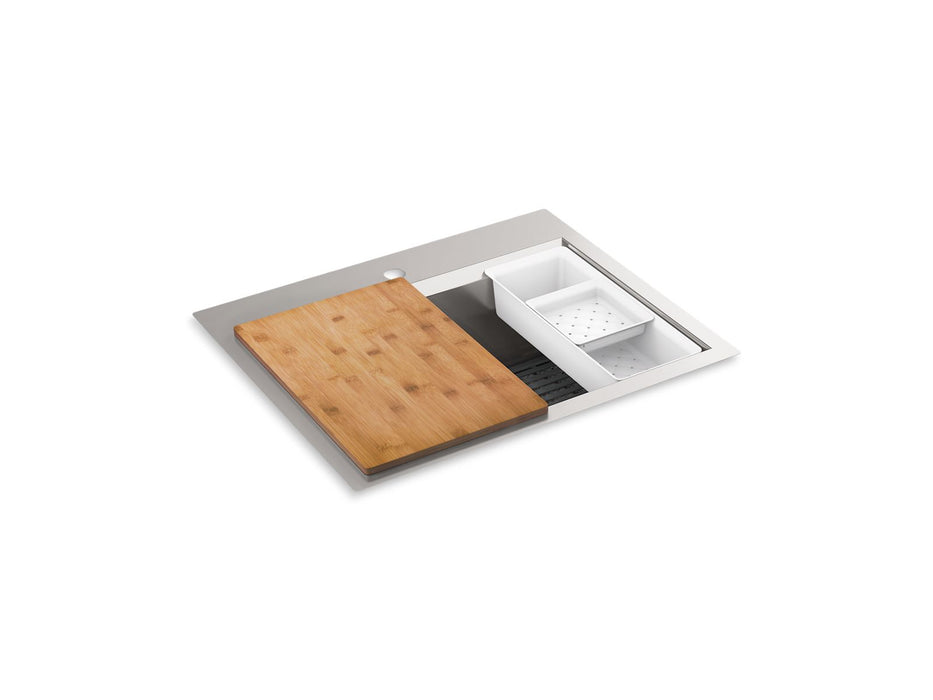 KOHLER K-80086-1PC Task 27" top-/undermount single-bowl workstation kitchen sink