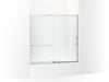 KOHLER K-707618-8L Elate Sliding bath door, 56-3/4" H x 56-1/4 - 59-5/8" W with heavy 5/16" thick Crystal Clear glass