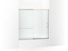 KOHLER K-707609-6D3 Elate Sliding bath door, 56-3/4" H x 56-1/4 - 59-5/8" W, with 1/4" thick Frosted glass