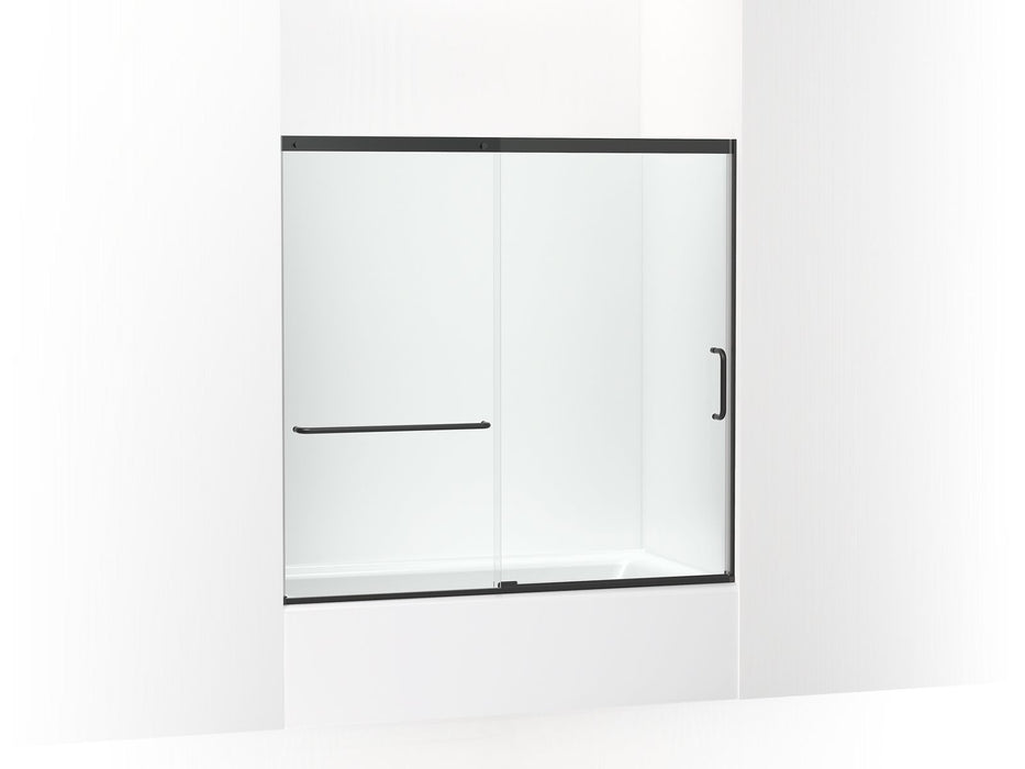 KOHLER K-707618-8L Elate Sliding bath door, 56-3/4" H x 56-1/4 - 59-5/8" W with heavy 5/16" thick Crystal Clear glass