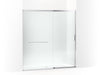 KOHLER K-707617-8L Elate Sliding shower door, 75-1/2" H x 68-1/4 - 71-5/8" W, with heavy 5/16" thick Crystal Clear glass