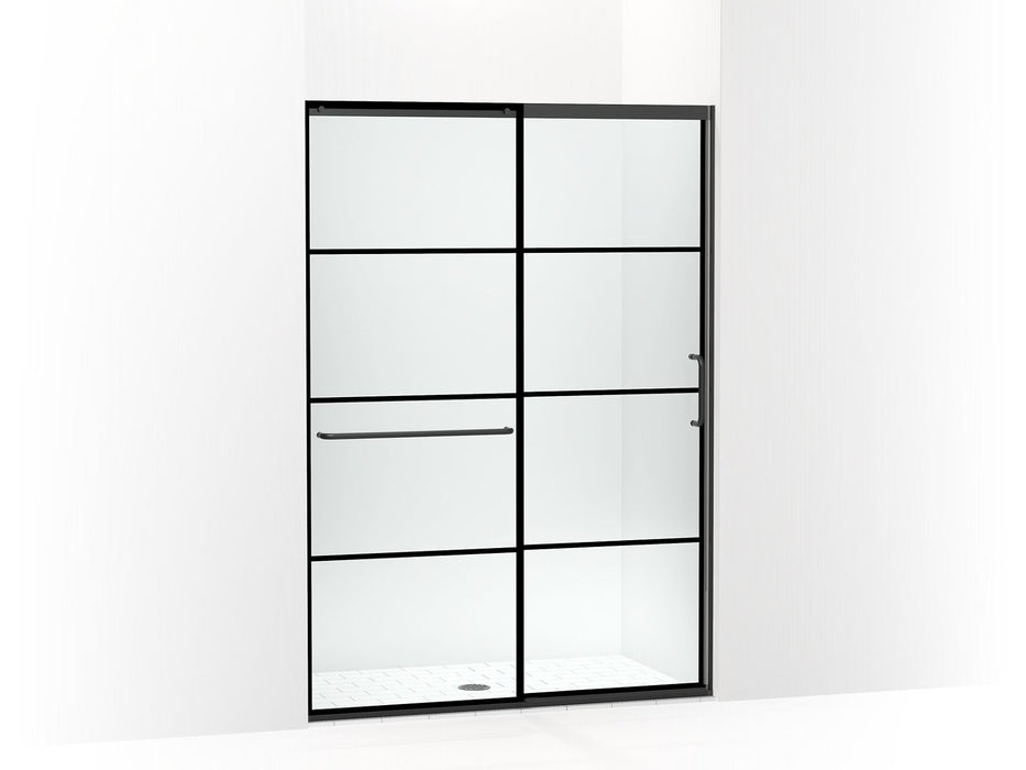 KOHLER K-707614-8G79 Elate Sliding shower door, 75-1/2" H x 50-1/4 - 53-5/8" W, with heavy 5/16" thick Crystal Clear glass with rectangular grille pattern
