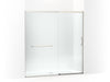 KOHLER K-707617-8L Elate Sliding shower door, 75-1/2" H x 68-1/4 - 71-5/8" W, with heavy 5/16" thick Crystal Clear glass