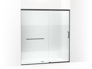 KOHLER K-707617-8G81 Elate Sliding shower door, 75-1/2" H x 68-1/4 - 71-5/8" W, with heavy 5/16" thick Crystal Clear glass with privacy band