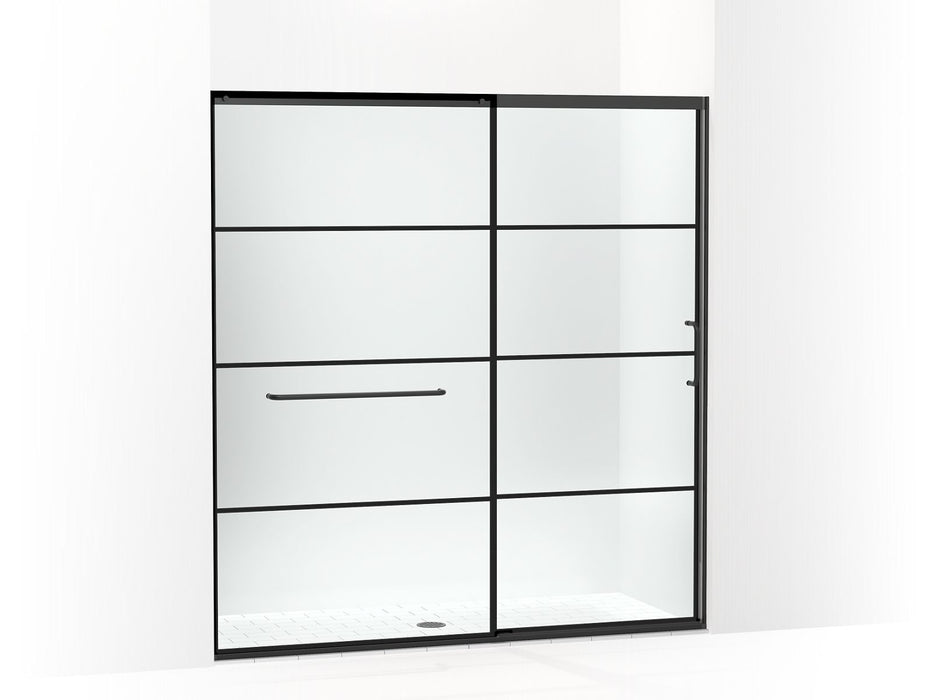 KOHLER K-707617-8G79 Elate Sliding shower door, 75-1/2" H x 68-1/4 - 71-5/8" W, with heavy 5/16" thick Crystal Clear glass with rectangular grille pattern