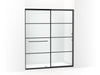 KOHLER K-707616-8G79 Elate Sliding shower door, 75-1/2" H x 62-1/4 - 65-5/8" W, with heavy 5/16" thick Crystal Clear glass with rectangular grille pattern