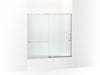 KOHLER K-707618-8G81 Elate Sliding bath door, 56-3/4" H x 56-1/4 - 59-5/8" W with heavy 5/16" thick Crystal Clear glass with privacy band