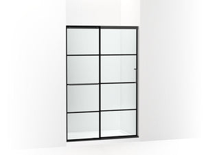KOHLER K-707606-6G79 Elate Sliding shower door, 70-1/2" H x 44-1/4 - 47-5/8" W, with 1/4" thick Crystal Clear glass with rectangular grille pattern