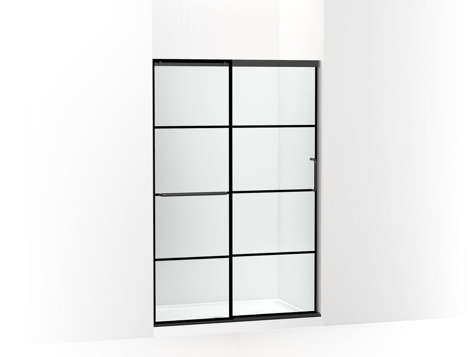 KOHLER K-707606-6G79 Elate Sliding shower door, 70-1/2" H x 44-1/4 - 47-5/8" W, with 1/4" thick Crystal Clear glass with rectangular grille pattern