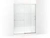 KOHLER K-707615-8G81 Elate Sliding shower door, 75-1/2" H x 56-1/4 - 59-5/8" W, with heavy 5/16" thick Crystal Clear glass with privacy band