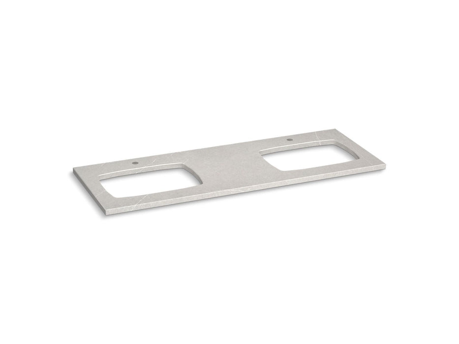 KOHLER K-28257 Silestone 61" quartz vanity top with two rectangular cutouts for Carillon sinks