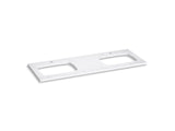 KOHLER K-28257 Silestone 61" quartz vanity top with two rectangular cutouts for Carillon sinks