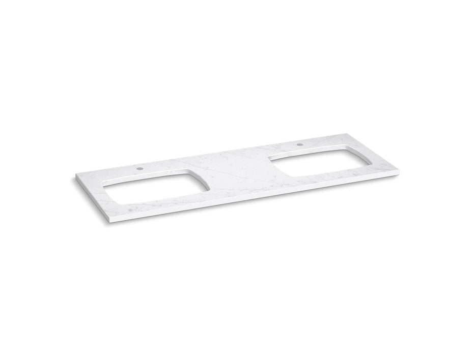 KOHLER K-28257 Silestone 61" quartz vanity top with two rectangular cutouts for Carillon sinks