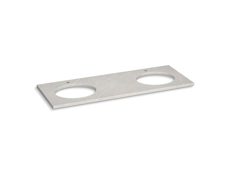 KOHLER K-28256 Silestone quartz 61" vanity top with double oval cutouts