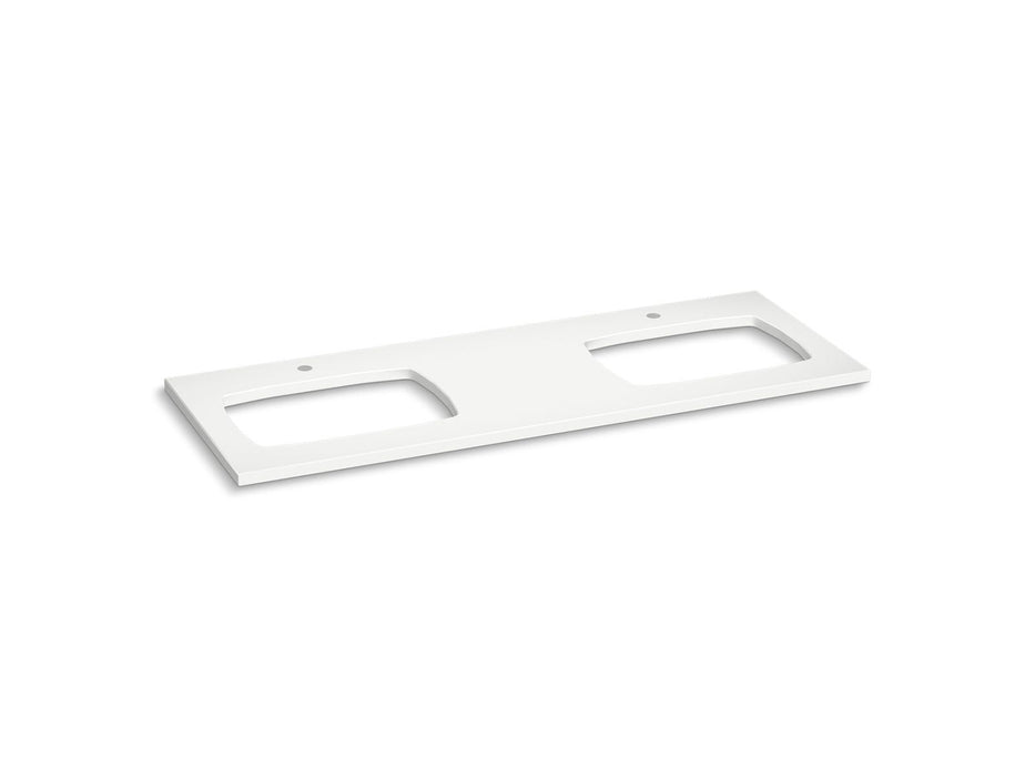 KOHLER K-28257 Silestone 61" quartz vanity top with two rectangular cutouts for Carillon sinks