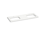 KOHLER K-28257 Silestone 61" quartz vanity top with two rectangular cutouts for Carillon sinks