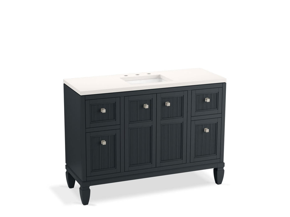 KOHLER K-33538-ASB Hearthaven 48" bathroom vanity cabinet with sink and quartz top