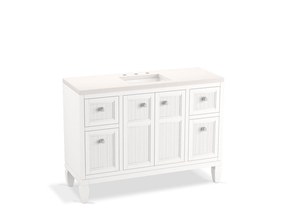 KOHLER K-33538-ASB Hearthaven 48" bathroom vanity cabinet with sink and quartz top