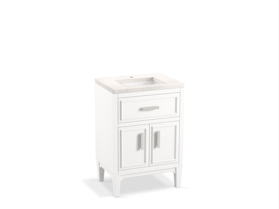 KOHLER K-33543-ASB Southerk 24" bathroom vanity cabinet with sink and quartz top