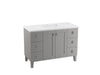 KOHLER Poplin 48" bathroom vanity cabinet with sink and quartz top