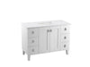KOHLER Poplin 48" bathroom vanity cabinet with sink and quartz top